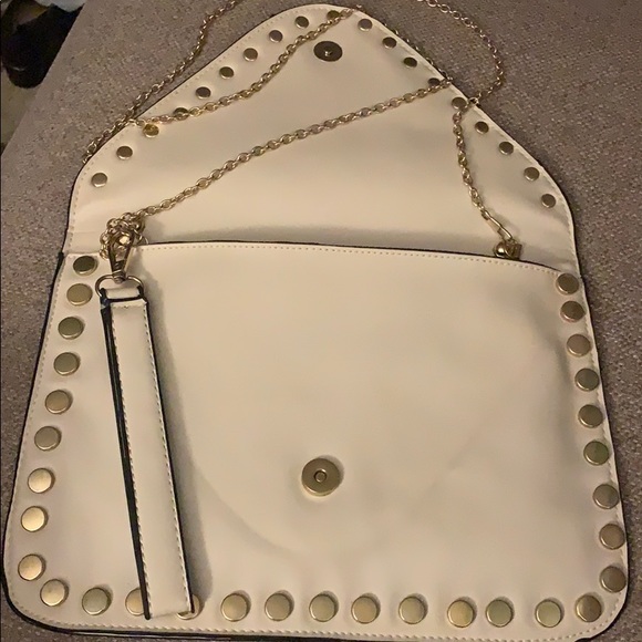 Soft Leather Designer Clutch with studs - Picture 3 of 8